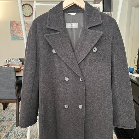 MaxMara Dark Grey Coat w/ Belt - Picture 7 of 14